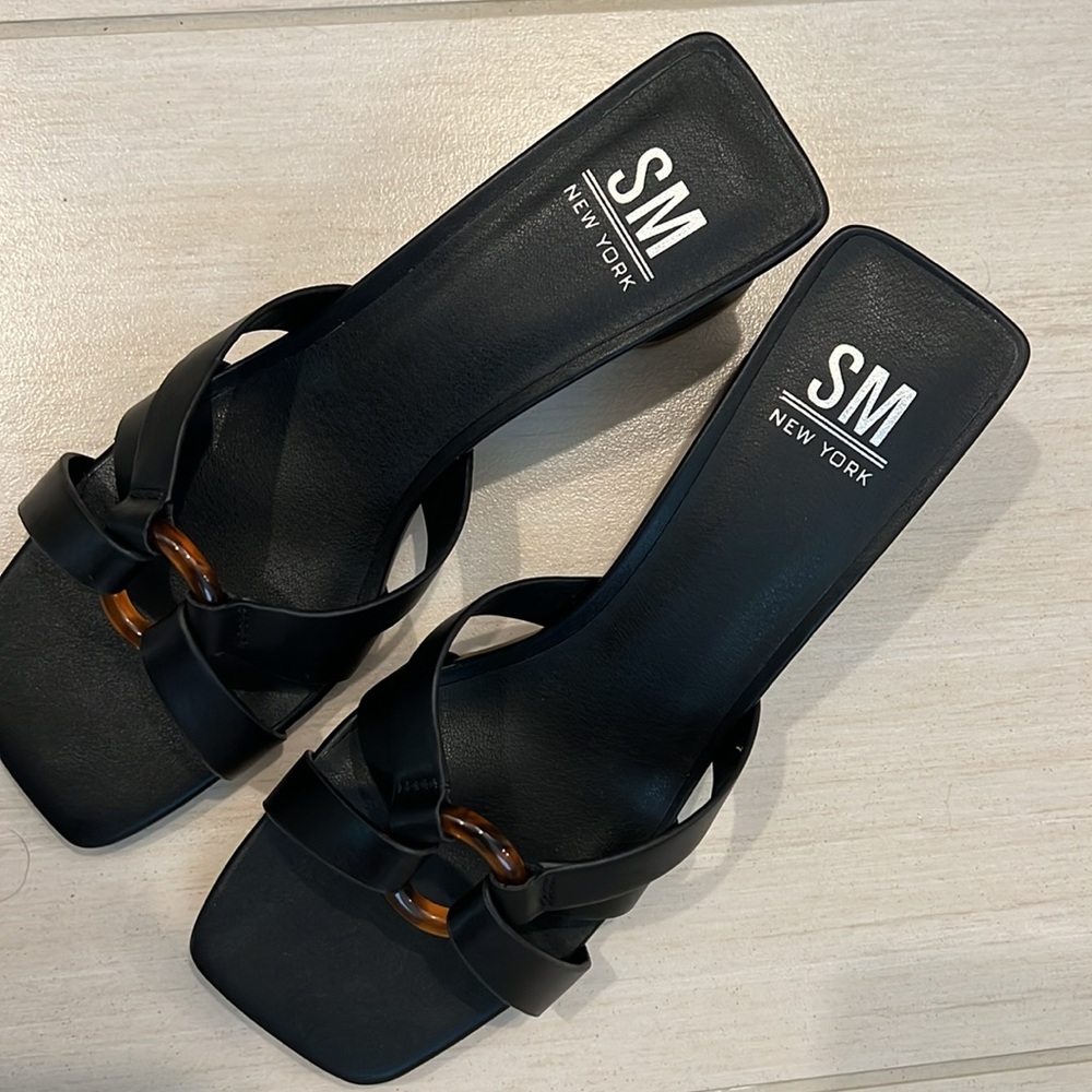 NEW in box SM New York 2” Square Strappy Heels | 7.5 | Black